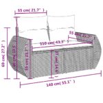 Salon de jardin et coussins 11 pcs marron résine tressée – Image 11