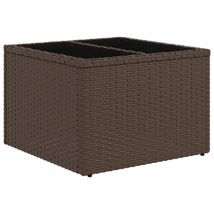 Salon de jardin 4 pcs avec coussins marron résine tressée – Image 4