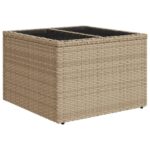 Salon de jardin avec coussins 5 pcs beige résine tressée – Image 2