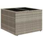 Salon de jardin 6 pcs avec coussins gris clair résine tressée – Image 3