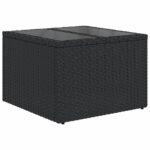Salon de jardin 7 pcs avec coussins noir résine tressée – Image 4