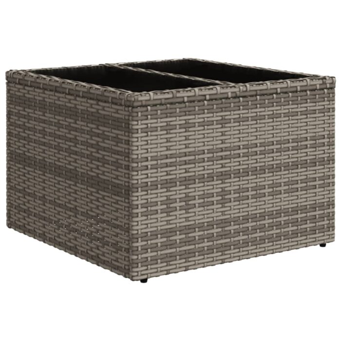 Salon de jardin 8 pcs avec coussins gris résine tressée – Image 2