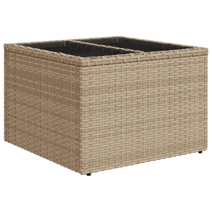 Salon de jardin avec coussins 9 pcs beige résine tressée – Image 2