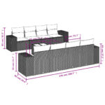 Salon de jardin avec coussins 9 pcs marron résine tressée – Image 6