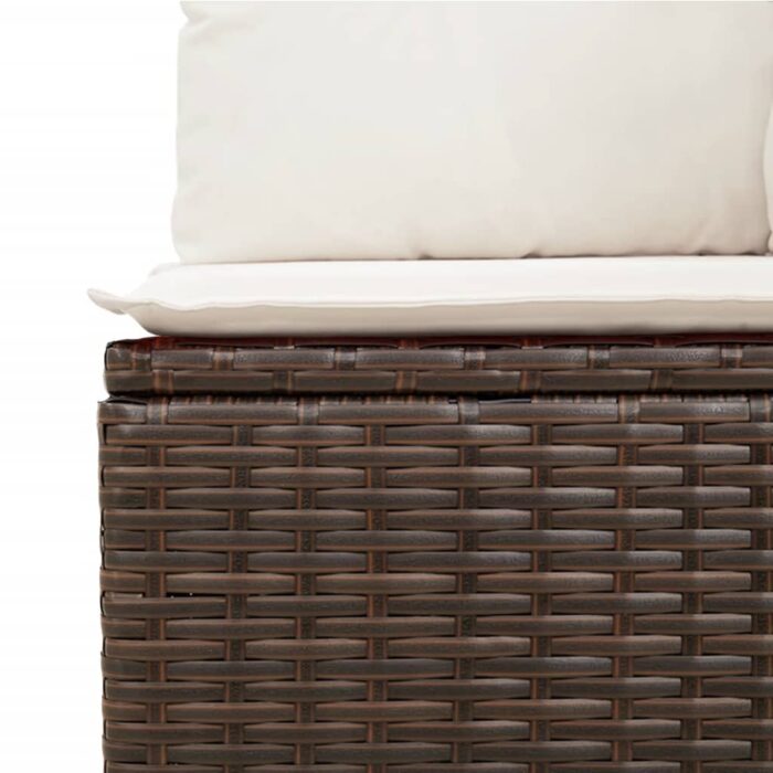 Salon de jardin avec coussins 9 pcs marron résine tressée – Image 5