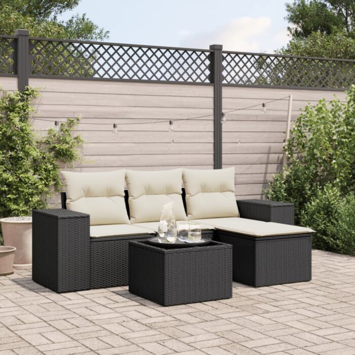 VXL8721012948273_m_en_hd_1.jpg Salon de jardin 5 pcs avec coussins noir résine tressée – Image 1
