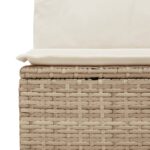 Salon de jardin avec coussins 5 pcs beige résine tressée – Image 5