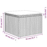 Salon de jardin avec coussins 5 pcs beige résine tressée – Image 9