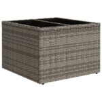 Salon de jardin 5 pcs avec coussins gris résine tressée – Image 3