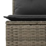 Salon de jardin 5 pcs avec coussins gris résine tressée – Image 5