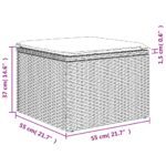 Salon de jardin avec coussins 6 pcs beige résine tressée – Image 8
