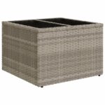 Salon de jardin 6 pcs avec coussins gris clair résine tressée – Image 6