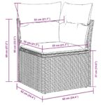 Salon de jardin 5 pcs avec coussins gris clair résine tressée – Image 11