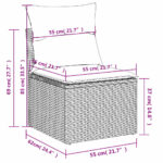 Salon de jardin avec coussins 5 pcs marron résine tressée – Image 11