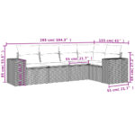 Salon de jardin avec coussins 5 pcs beige résine tressée – Image 5