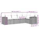 Salon de jardin avec coussins 5 pcs beige résine tressée – Image 5