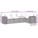 Salon de jardin avec coussins 5 pcs marron résine tressée – Image 5