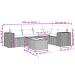 Salon de jardin avec coussins 6 pcs beige résine tressée – Image 6