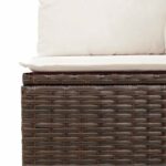 Salon de jardin avec coussins 6 pcs marron résine tressée – Image 5