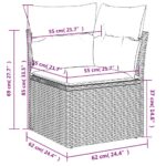 Salon de jardin avec coussins 6 pcs marron résine tressée – Image 8