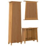 Ensemble de meubles de salle de bain 3 pcs bois de pin massif – Image 5