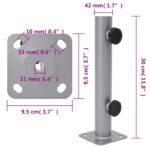 Base de parasol pour mât Ø32/34/38 mm argenté acier – Image 5