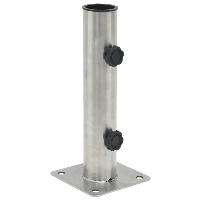 Base de parasol pour mât Ø38/48 mm argenté acier – Image 1