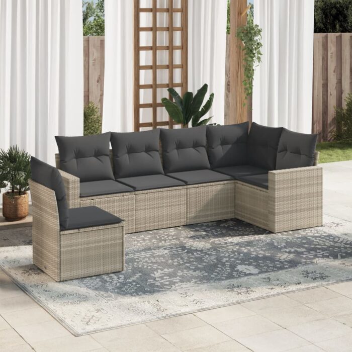 VXL8721102303449_m_en_hd_1.jpg Salon de jardin 6 pcs avec coussins gris clair résine tressée – Image 1