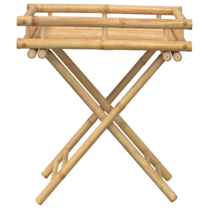 Table à plateau pliante 60x40x68 cm bambou – Image 3