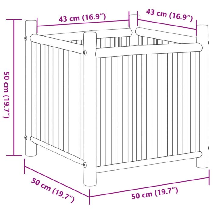 Jardinière 50x50x50 cm bambou – Image 6