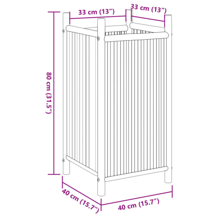 Jardinière 40x40x80 cm bambou – Image 6