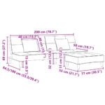 Canapé-lit à 2 places avec repose-pied gris clair tissu – Image 9