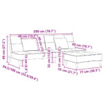 Canapé-lit à 2 places avec repose-pied jaune velours – Image 9