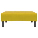 Canapé-lit à 2 places avec repose-pied jaune velours – Image 4