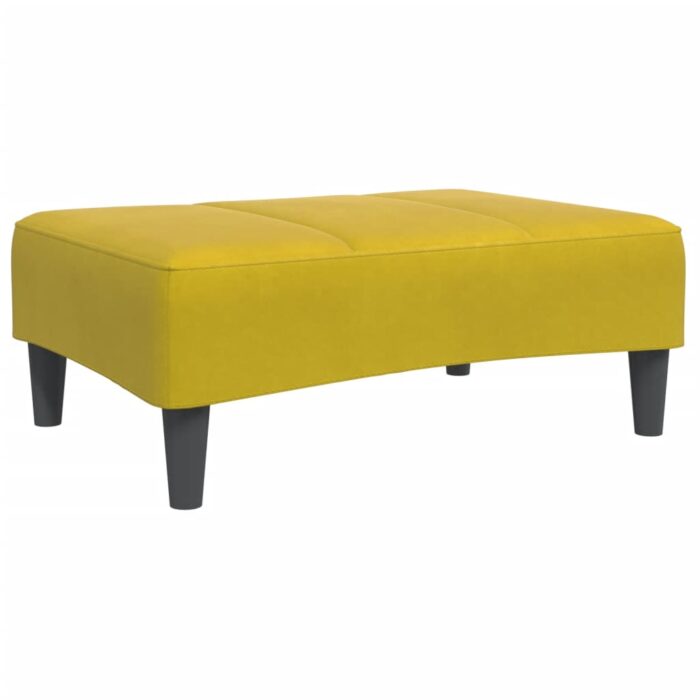 Canapé-lit à 2 places avec repose-pied jaune velours – Image 5