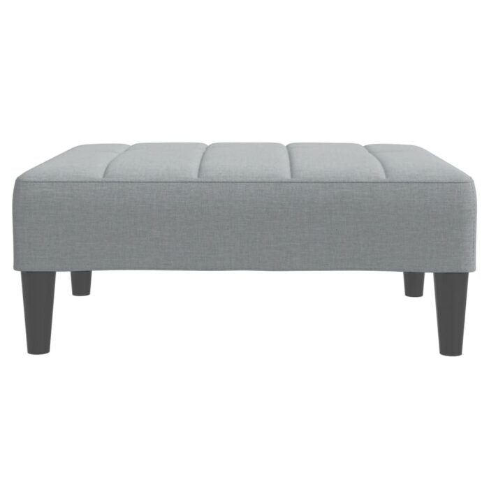 Canapé-lit à 2 places avec repose-pied gris clair tissu – Image 4