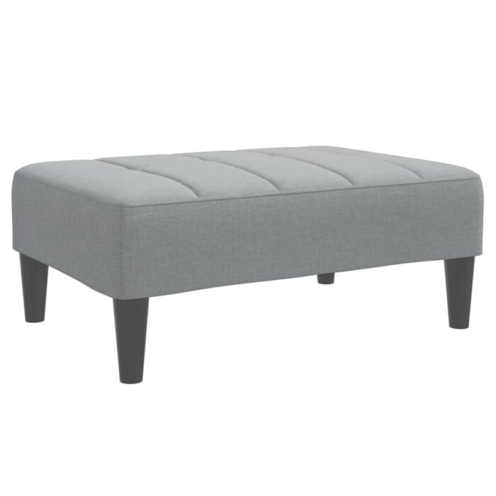 Canapé-lit à 2 places avec repose-pied gris clair tissu – Image 5