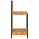 Table de travail de jardin bois d'acacia solide et acier – Image 3