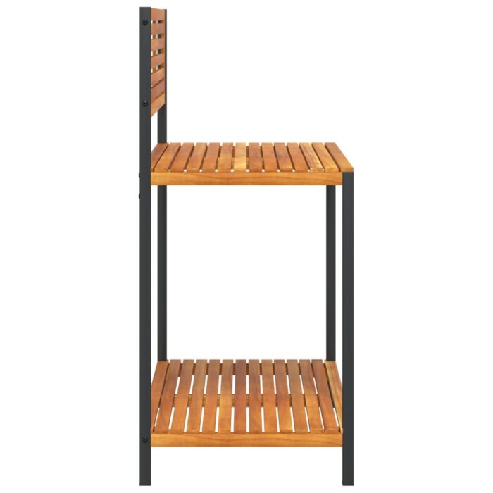 Table de travail de jardin bois d'acacia solide et acier – Image 3