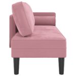 Chaise longue avec coussins rose velours – Image 2