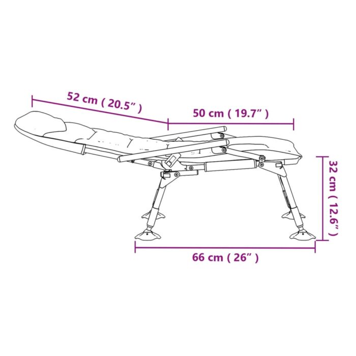 Chaise de pêche avec accoudoir pliable camouflage – Image 10