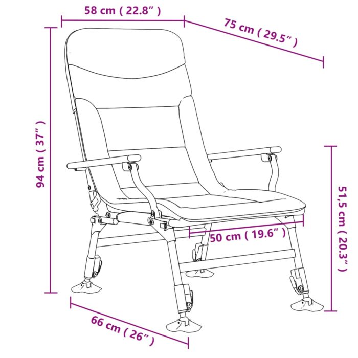 Chaise de pêche avec accoudoir pliable camouflage – Image 9