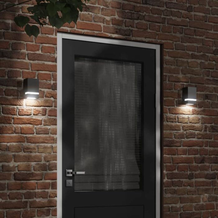 VXL8721102456077_m_en_hd_1.jpg Appliques murales d'extérieur 2 pcs noir acier inoxydable – Image 1
