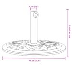 Base de parasol pour mâts Ø38 / 48 mm 12 kg rond – Image 6