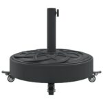 Base de parasol avec roues pour mâts Ø38 / 48 mm 27 kg rond – Image 3