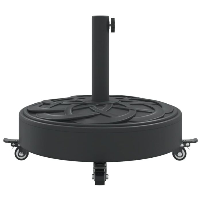 Base de parasol avec roues pour mâts Ø38 / 48 mm 27 kg rond – Image 3