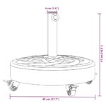 Base de parasol avec roues pour mâts Ø38 / 48 mm 27 kg rond – Image 6