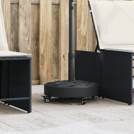 Base de parasol avec roues pour mâts Ø38 / 48 mm 27 kg rond