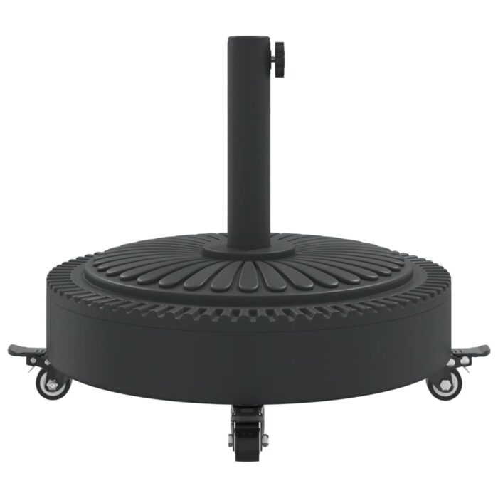 Base de parasol avec roues pour mâts Ø38 / 48 mm 27 kg rond – Image 3