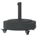 Base de parasol avec roues pour mâts Ø38 / 48 mm 27 kg rond – Image 4
